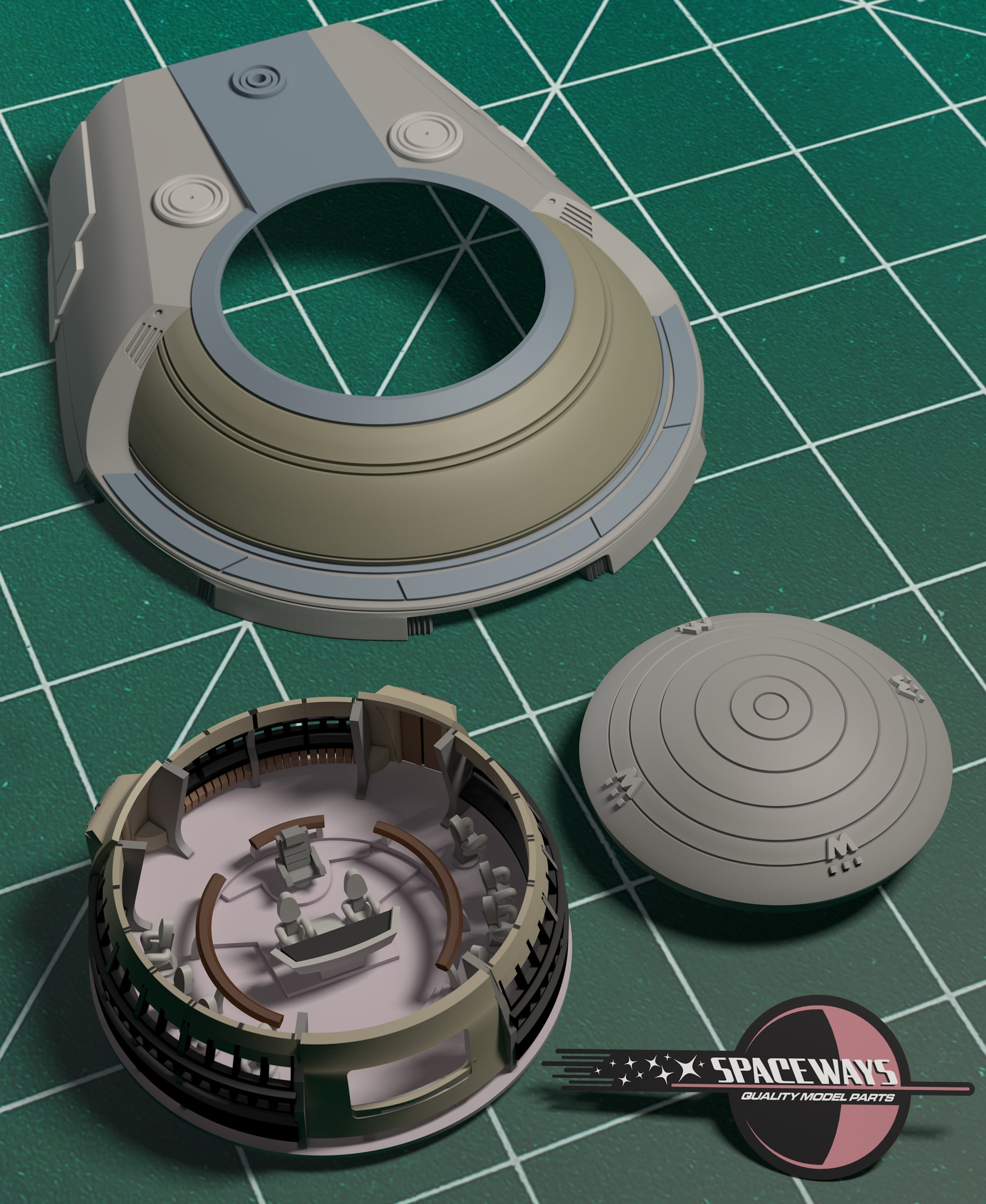 1/350 TFF Refit Bridge Interior/Exterior Set 3d model