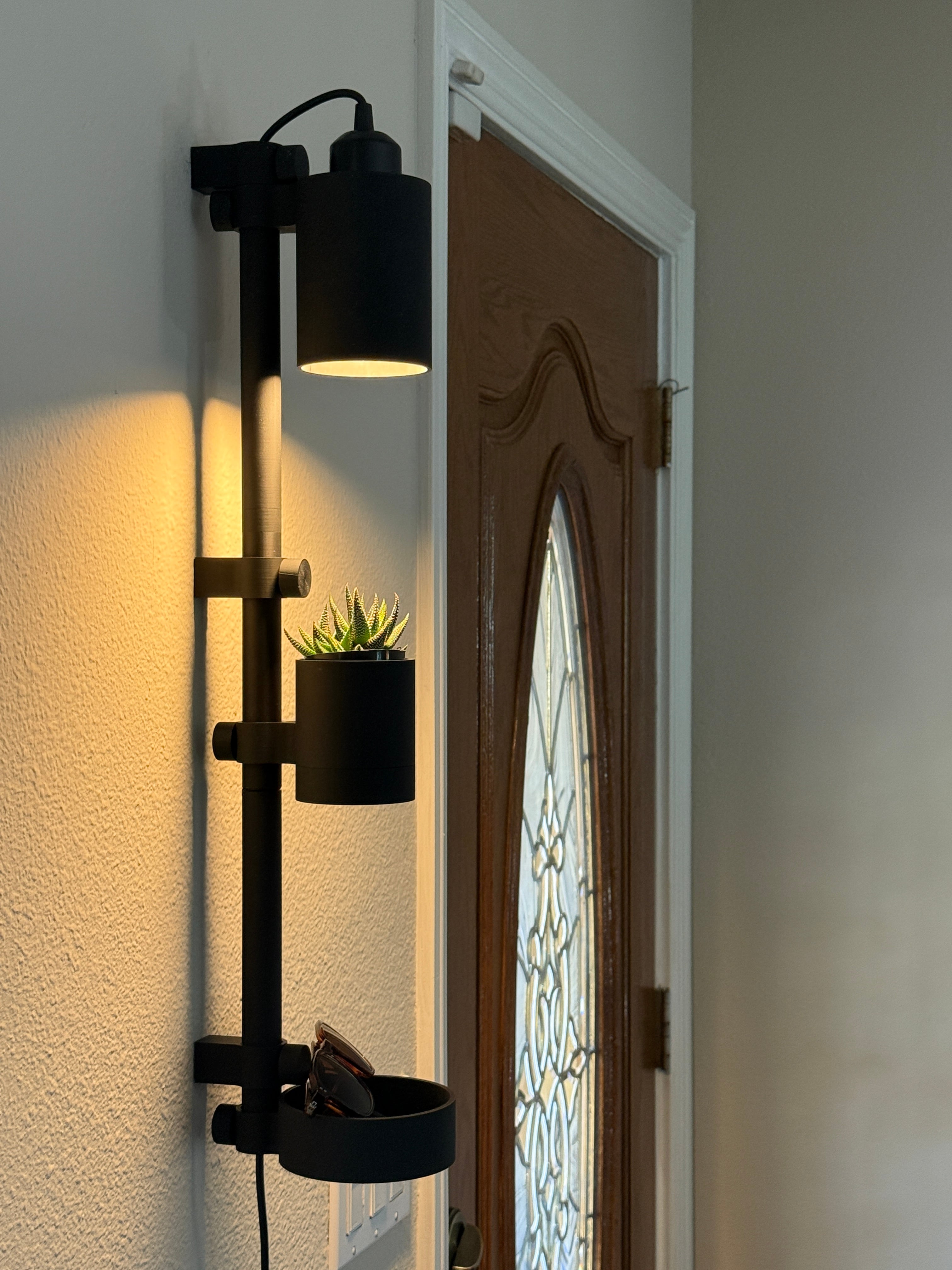 Used the existing rod pieces to create a m2f extension, with an added mount/support.
Suggested Light fixtures do come apart as described but definitely take some effort.
Lots of compliments on this piece. Thanks for creating!