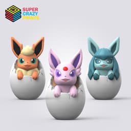 Easter Flareon, Glaceon, Espeon 3d model