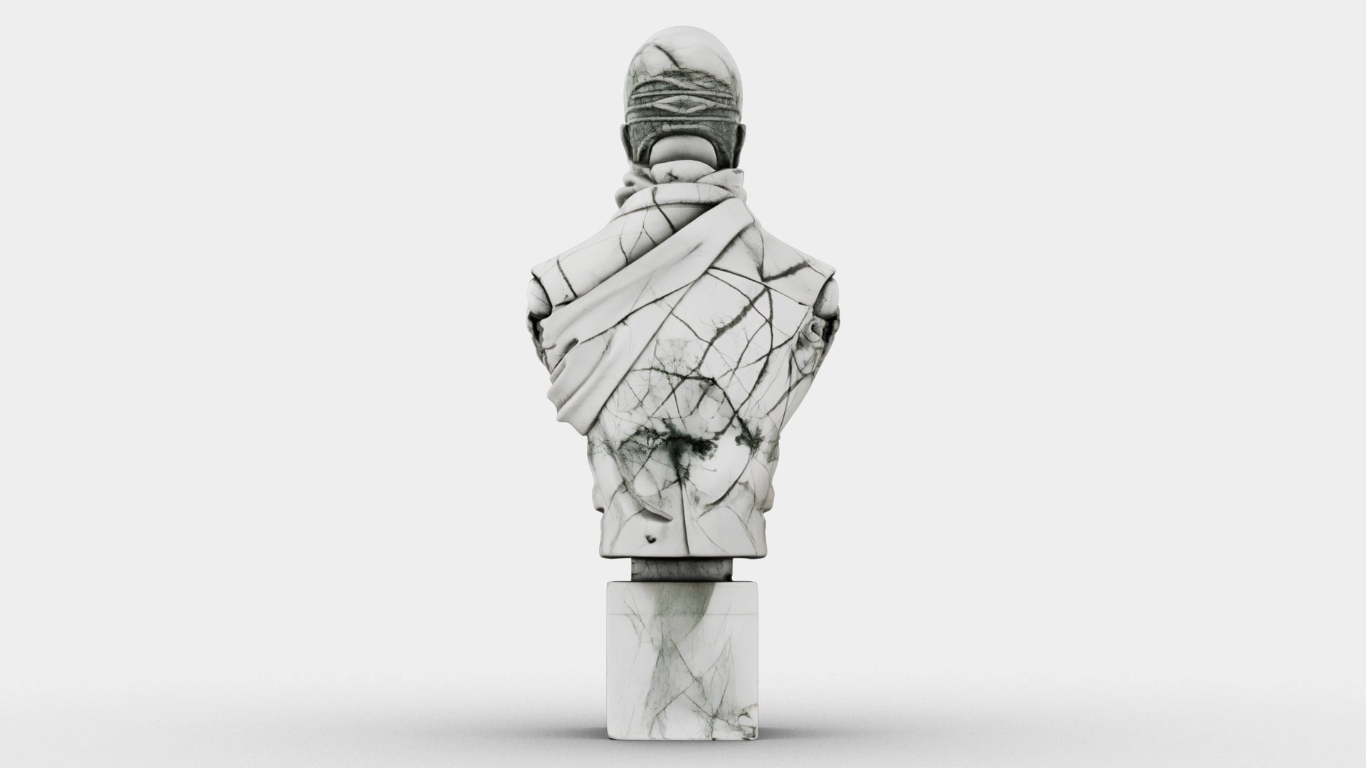 Cracked Marble Bust 3d model
