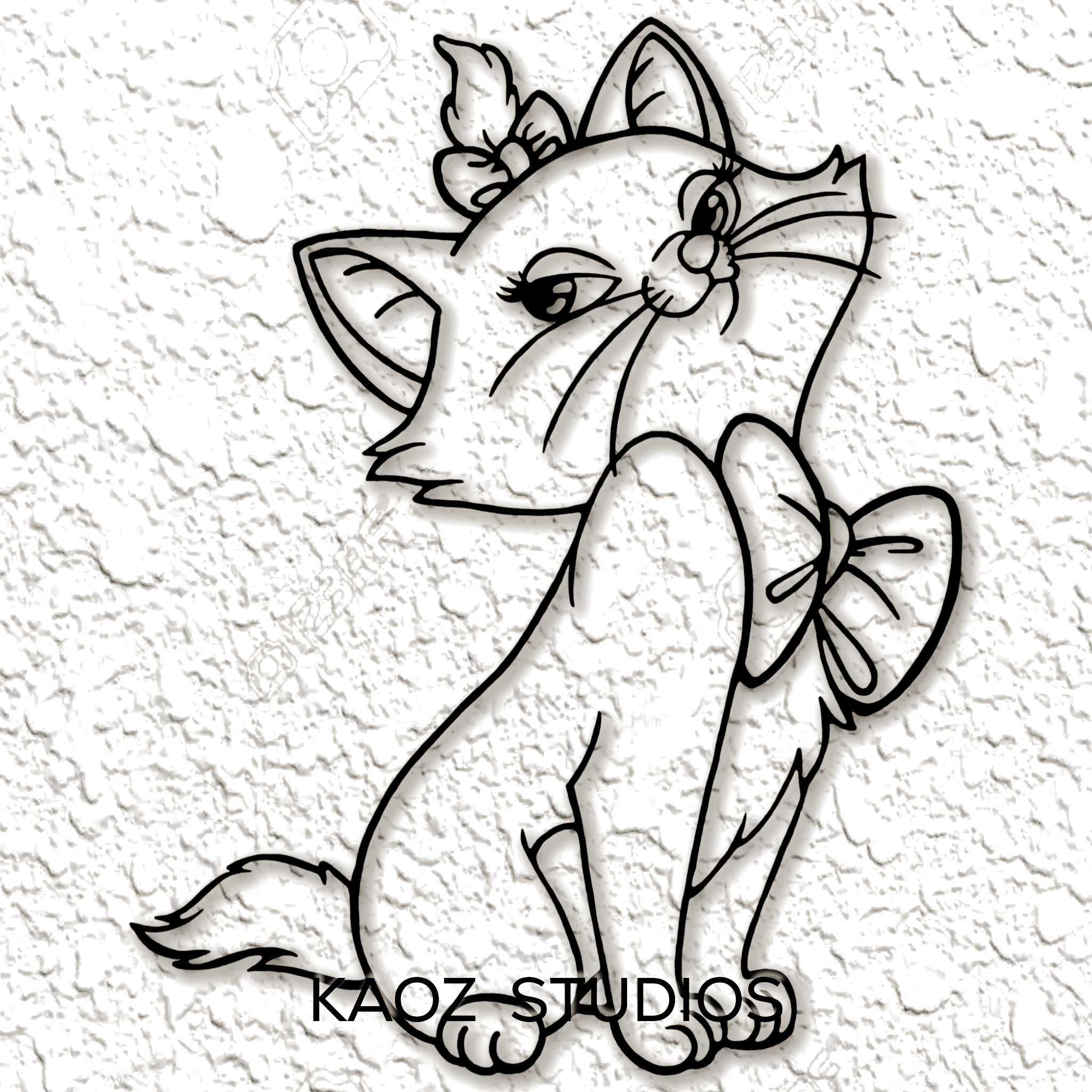 Marie Aristocats wall art kitten wall decor disney decoration fanart 3d model
