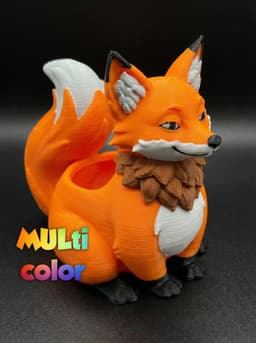 Cute Fox Planter Multi-Color 3MF | Home Decor | Bambu Ready 3d model