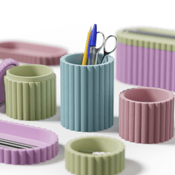 Pen holder - PETAL Collection - Desk Organizer Set 3d model