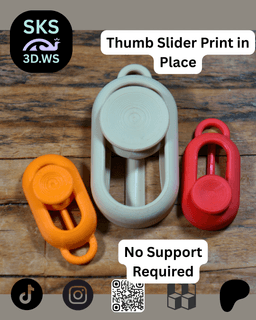 Print in Place Thumb Slider Free Model 3d model