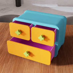 Retro Geometric Modular Desktop Drawer Organizer 3d model