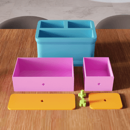 Retro Geometric Modular Desktop Drawer Organizer 3d model