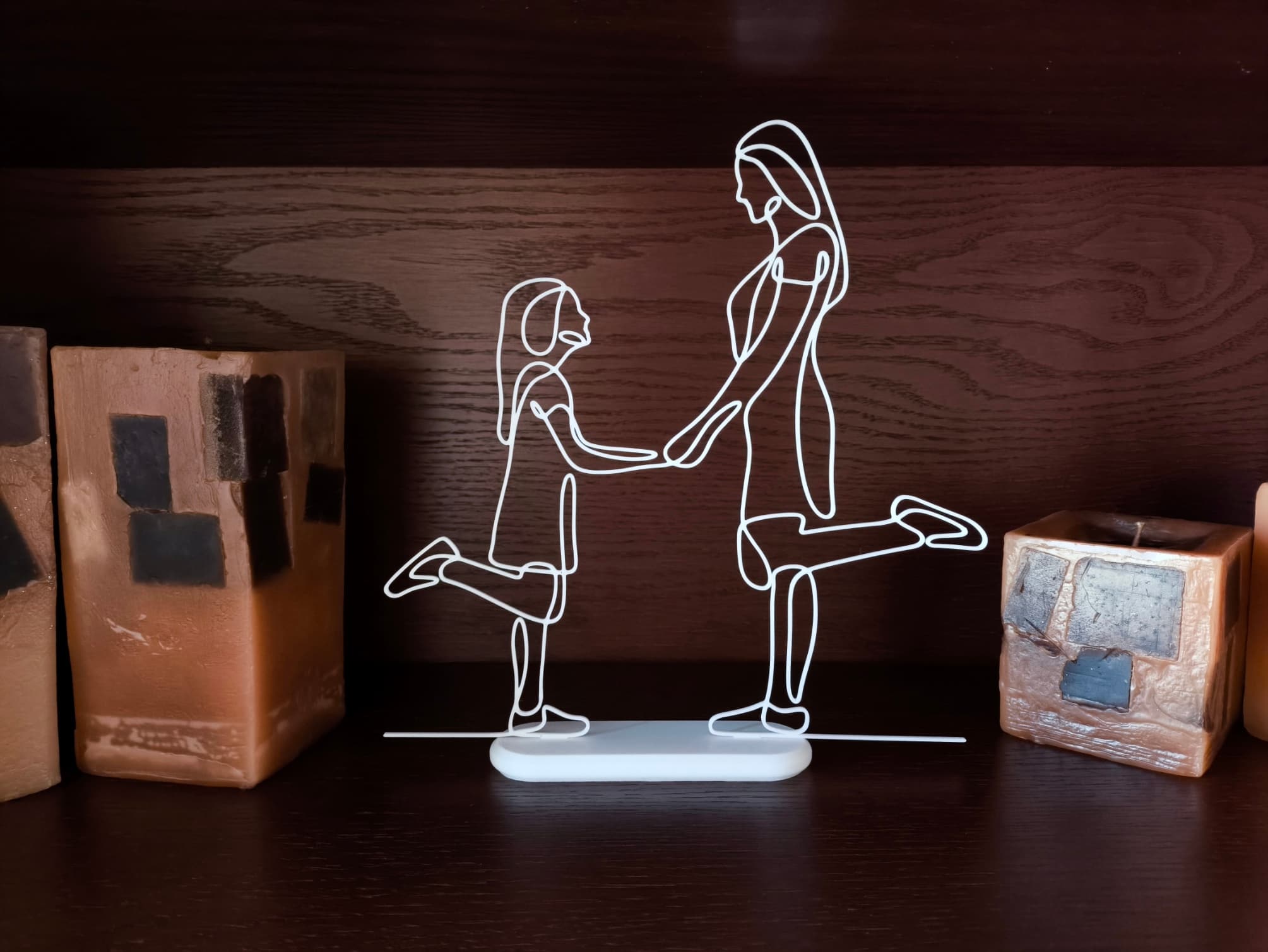 Mother and Daughter Holding Hands Art 3d model