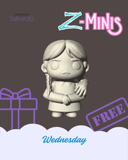 WEDNESDAY ADDAMS FOR FREE Z-MINIS 3d model