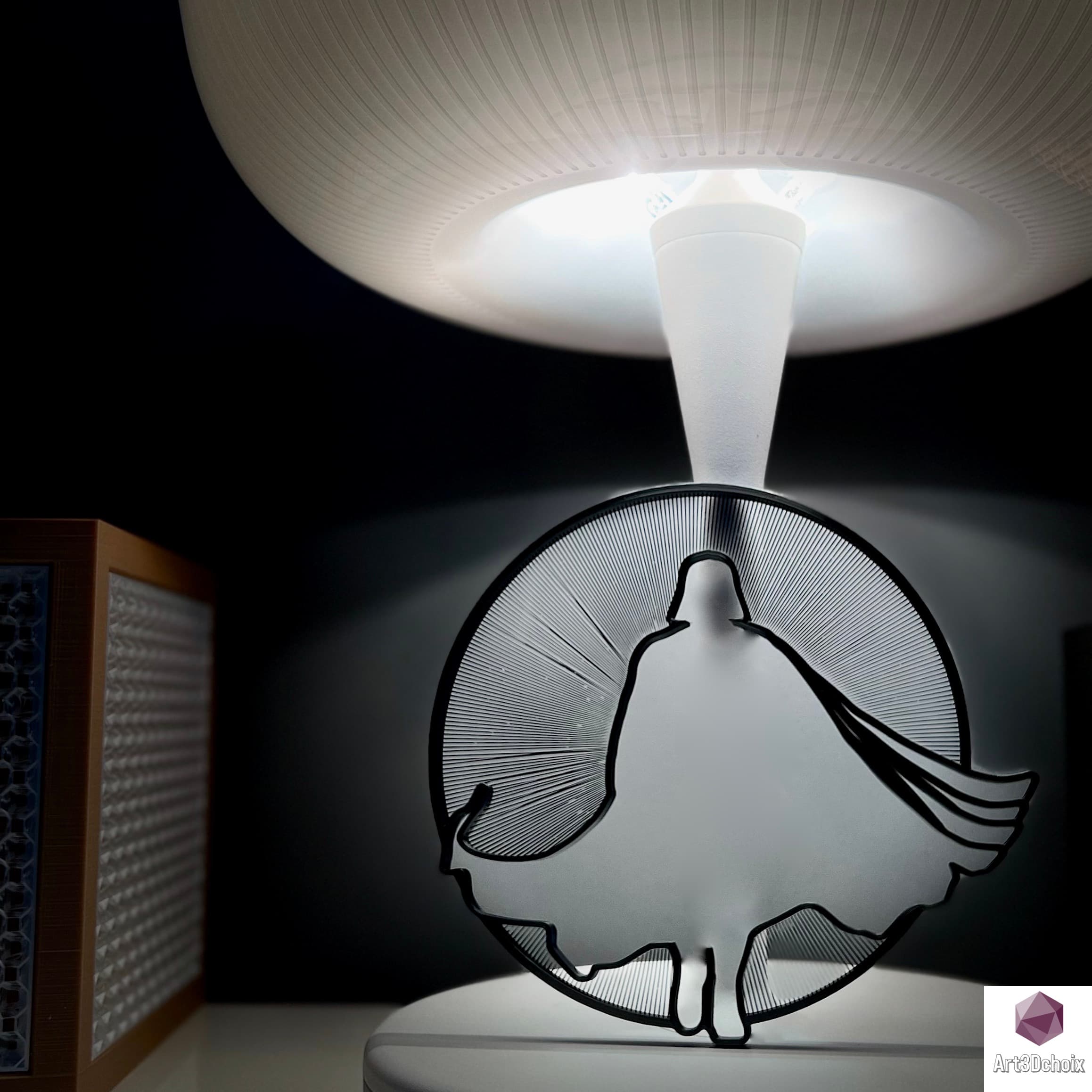 Imprimรฉ en noir avec effet holographique sur la partie haute bu @art3dchoix