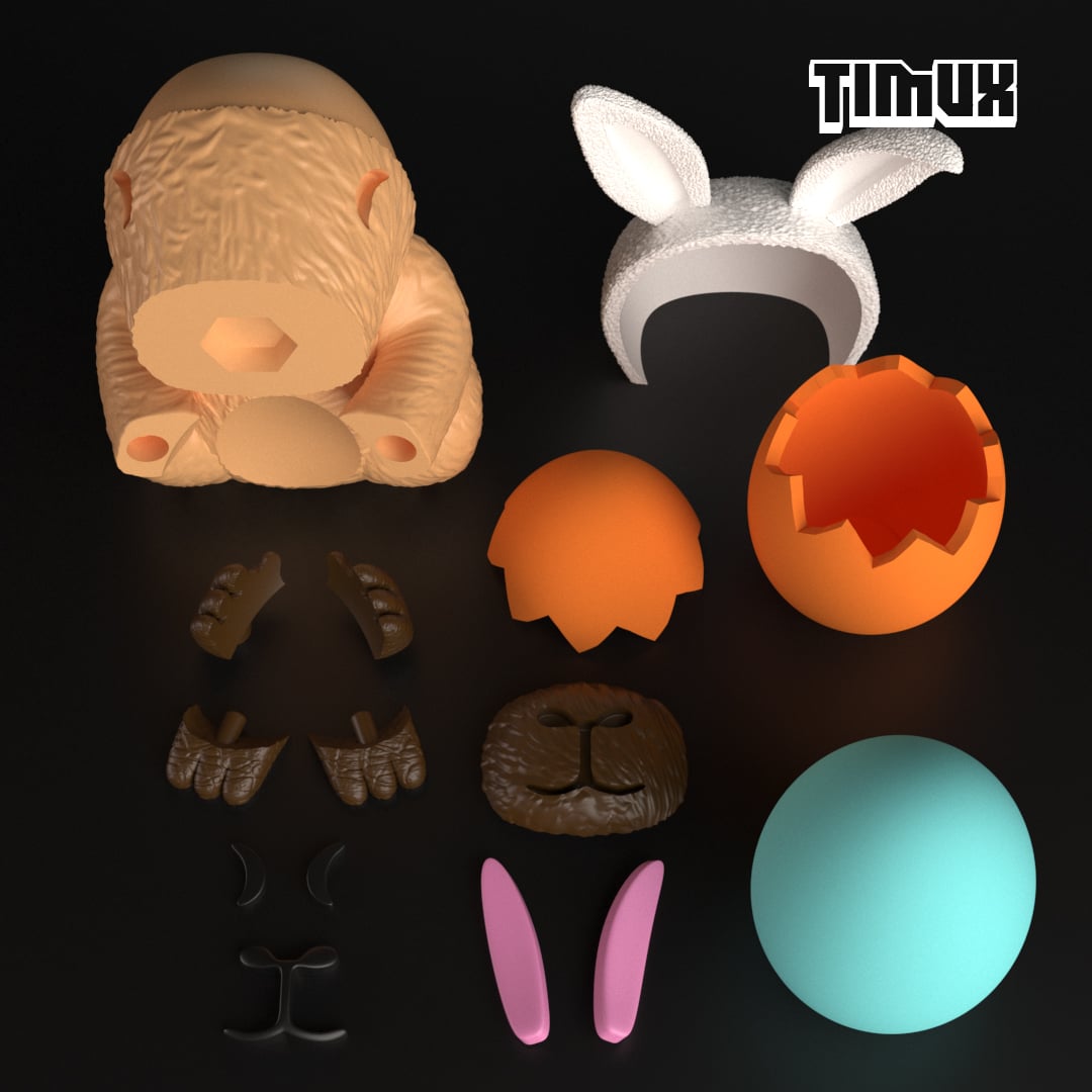 CAPYBARA WITH EASTER EGG 3d model
