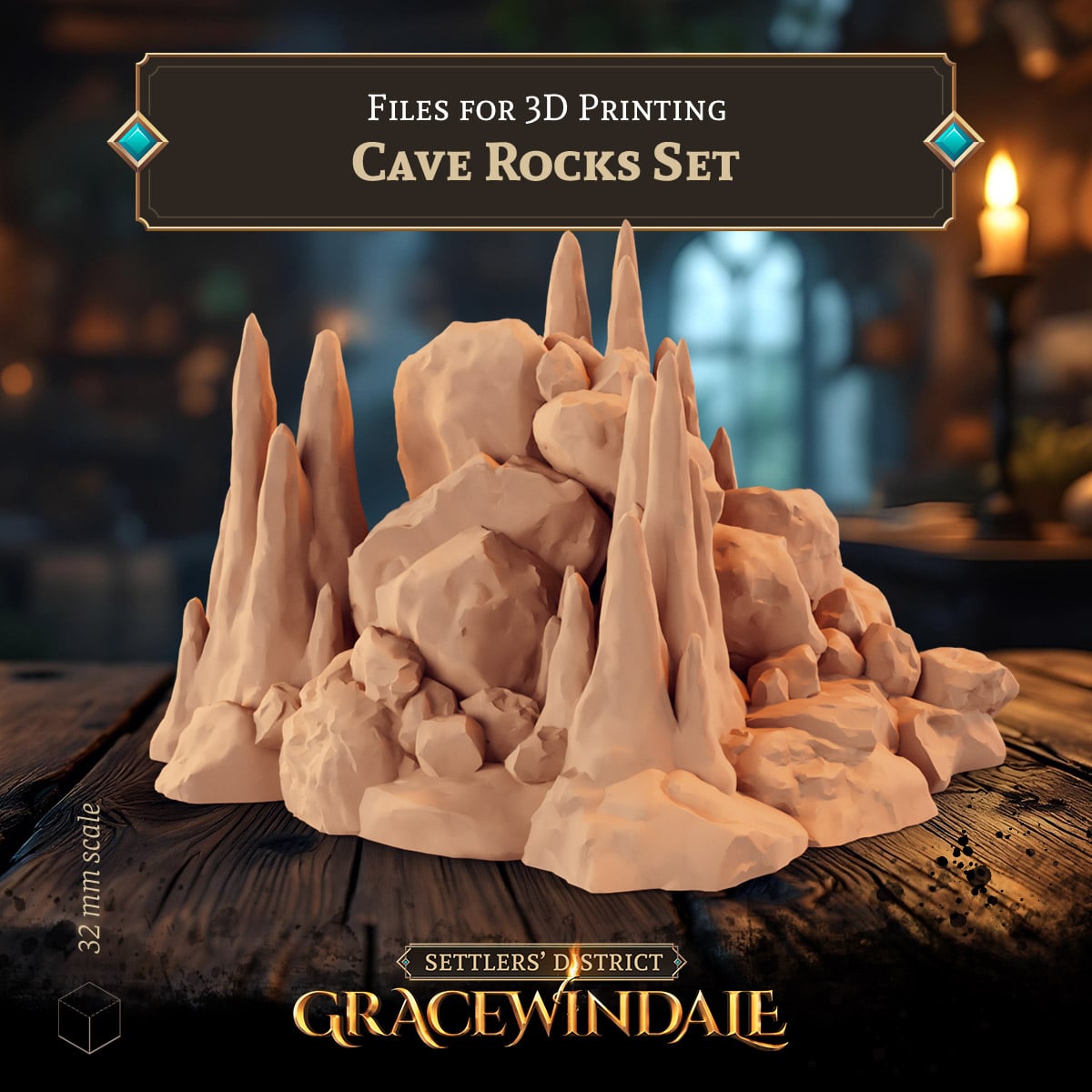 Cave Rocks Set 3d model