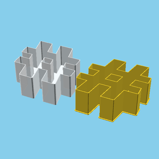Sharp Symbol, nestable box (v1) 3d model