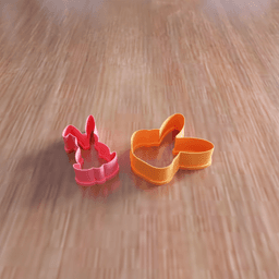 Easter Bunny Cookie Cutter Set 3d model