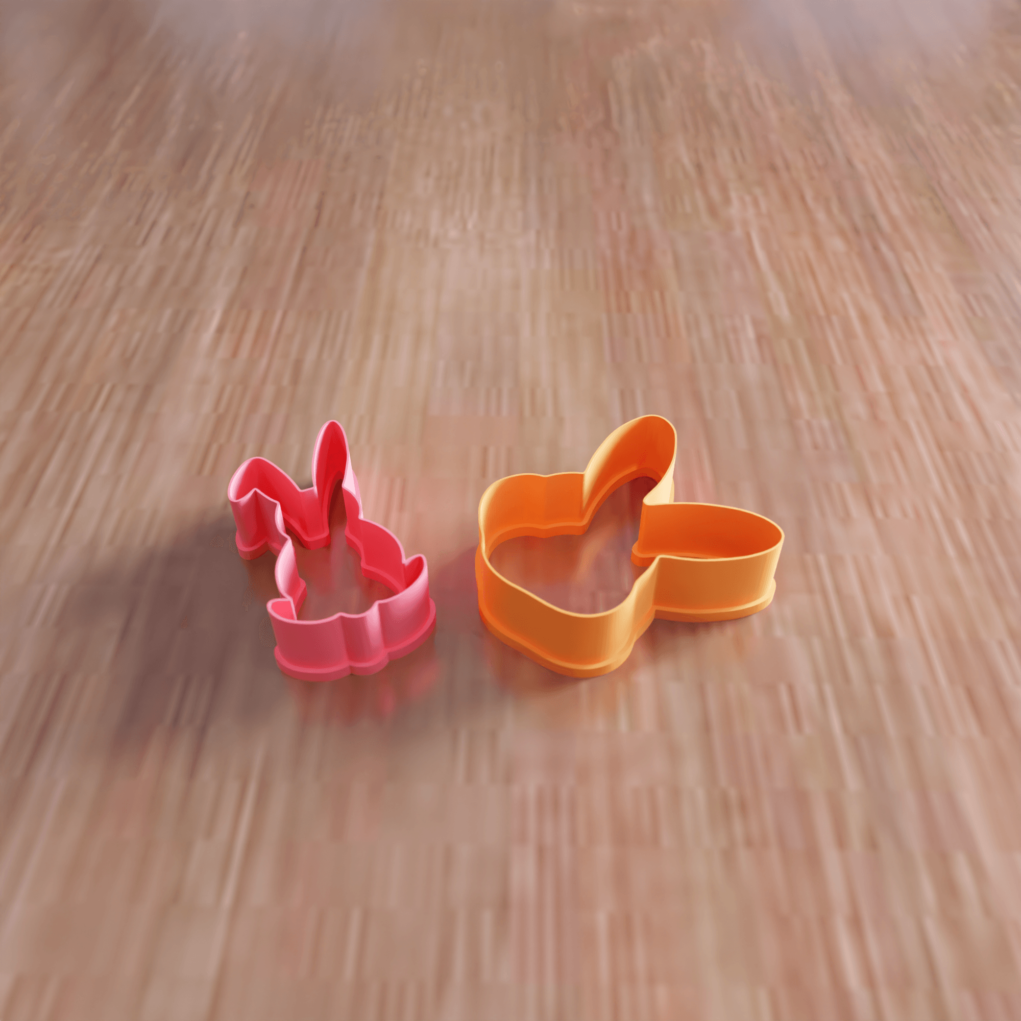 Easter Bunny Cookie Cutter Set 3d model