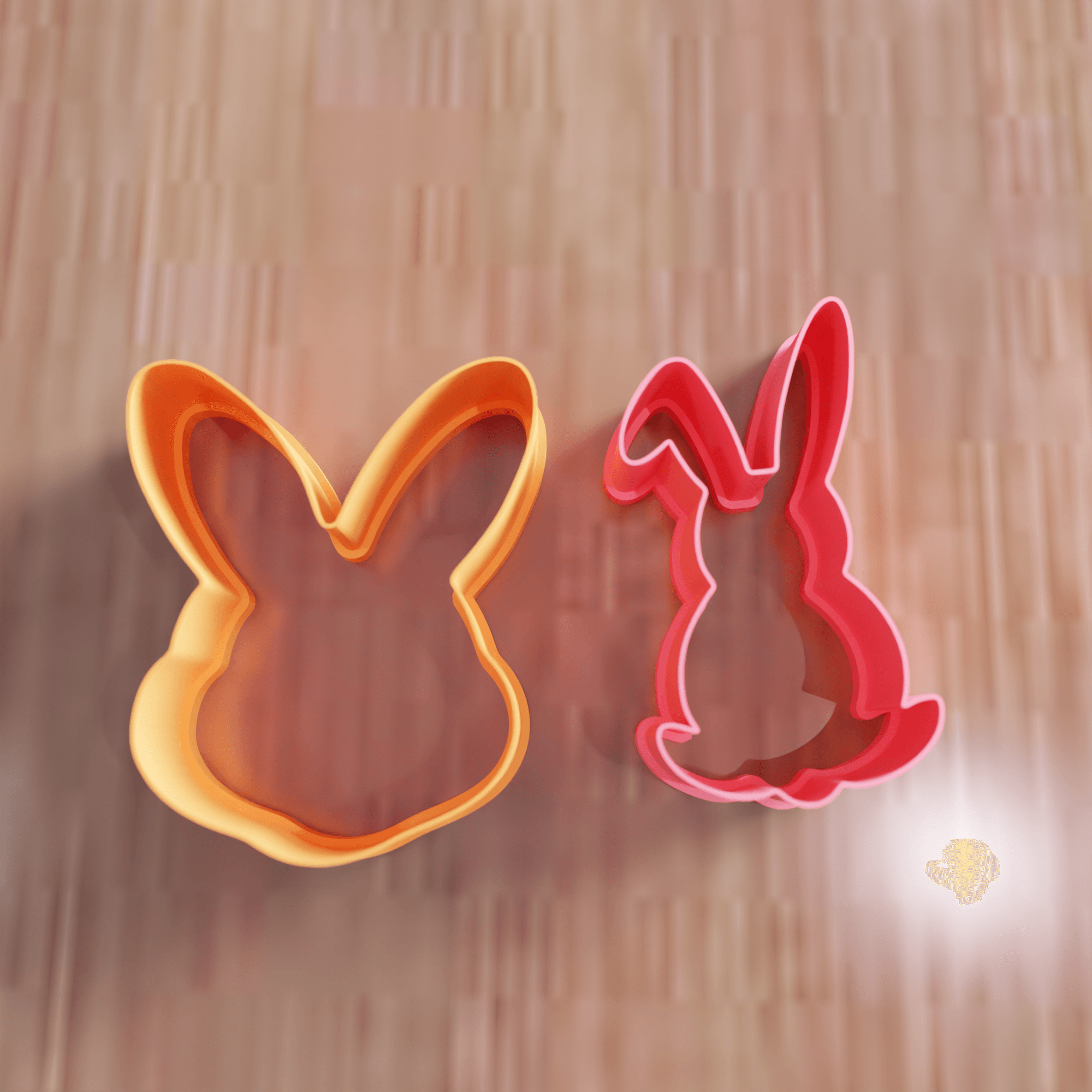 Easter Bunny Cookie Cutter Set 3d model