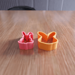 Easter Bunny Cookie Cutter Set 3d model