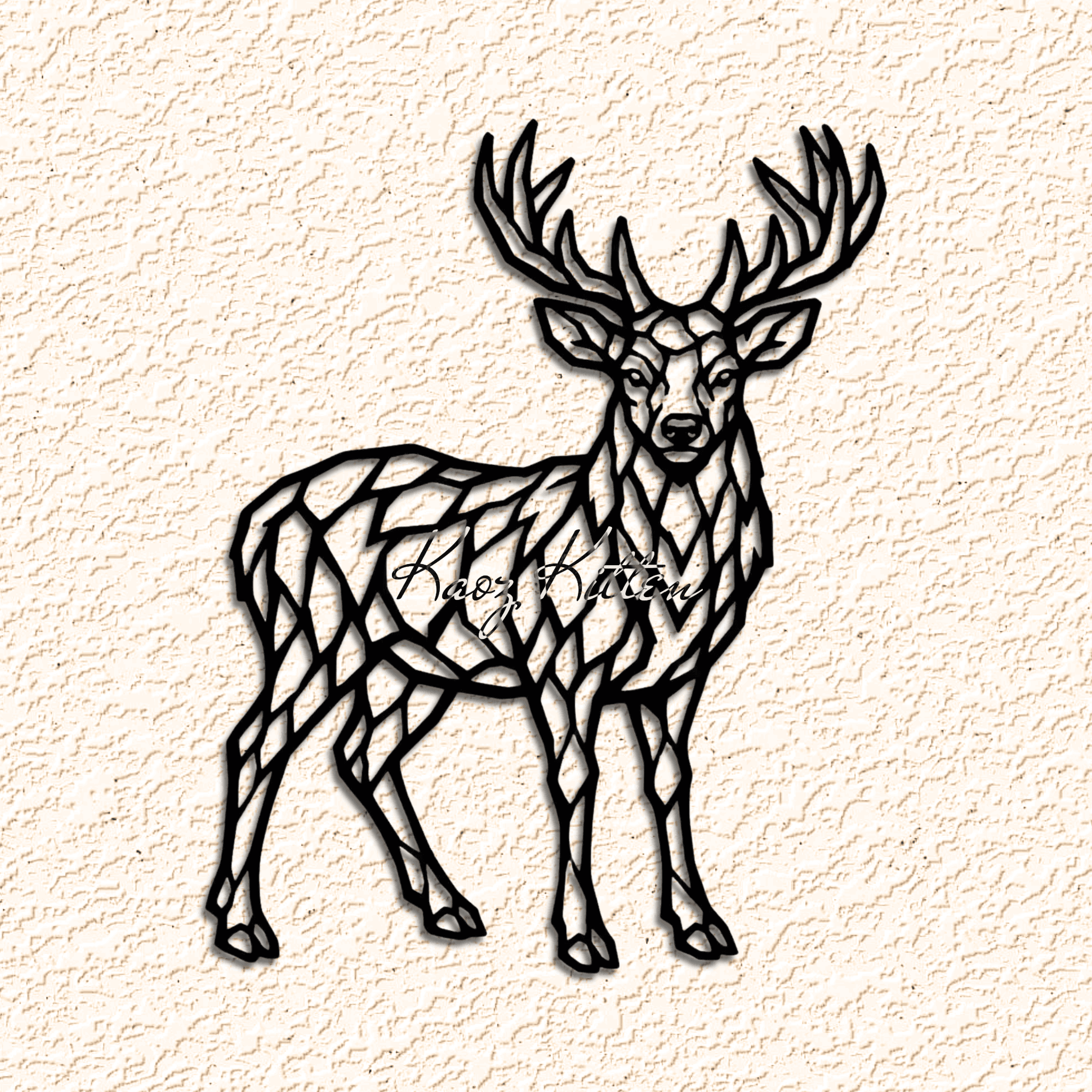 DEER wALL aRT hOME dECOR 3d model