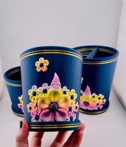 5 Petal Divided Vessel Set 3d model