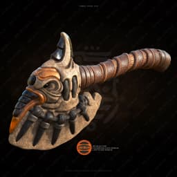 Tribal Crow Axe 3d model