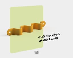 Wall-Mounted Glasses Rack - 3D Print Model 3d model
