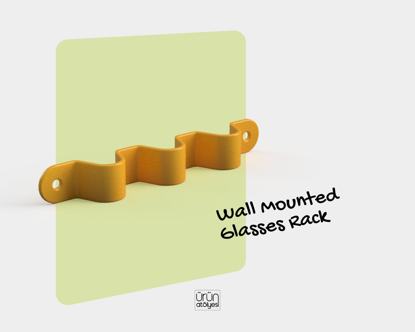 Wall-Mounted Glasses Rack - 3D Print Model 3d model