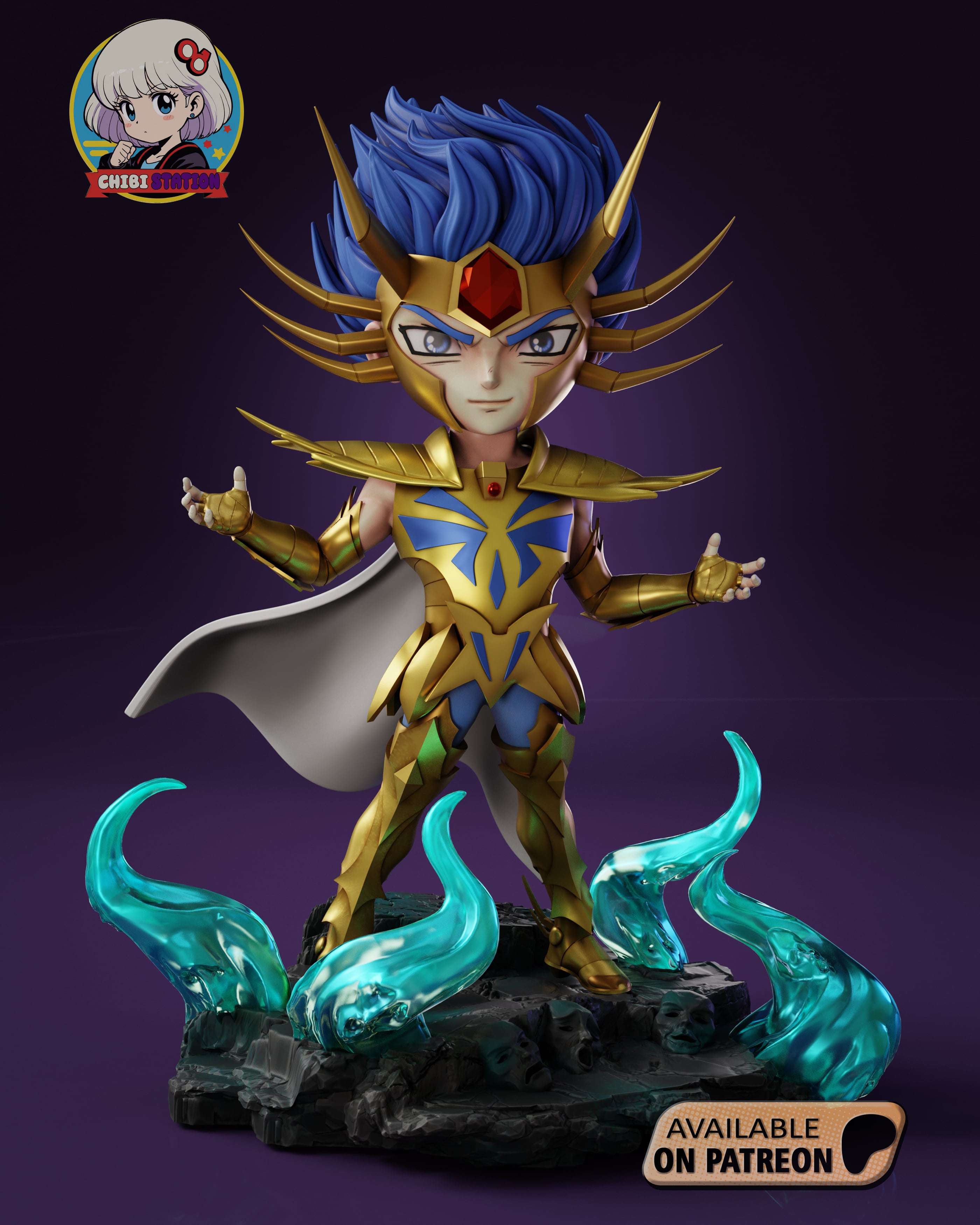 Saint Seiya Mask of Death Chibi - Premium Collectible 3d model