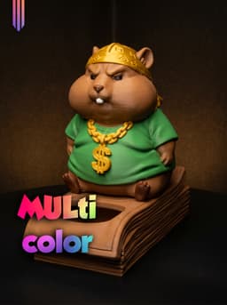 Gangster Hamster Organizer 3MF | Funny Decor Multi-Color | Functional 3d model