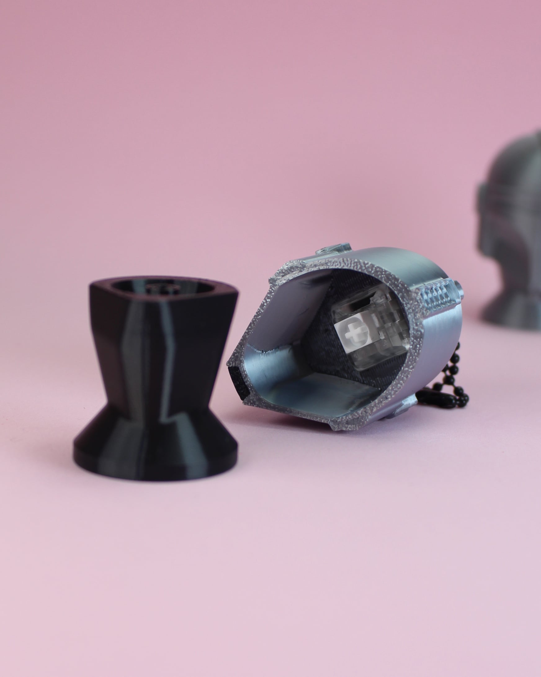 Mandalorian and Boba Fett Helmets Fidget Clicker Keychain 3d model