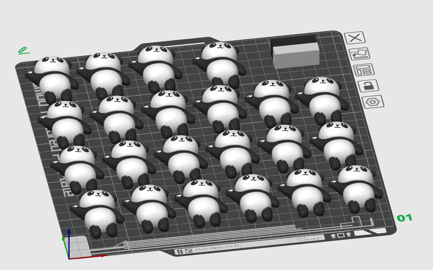 Cute Articulated Panda Keychain 3d model