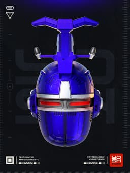 Blue BeetleBorg Helmet 3D Printer STL 3d model