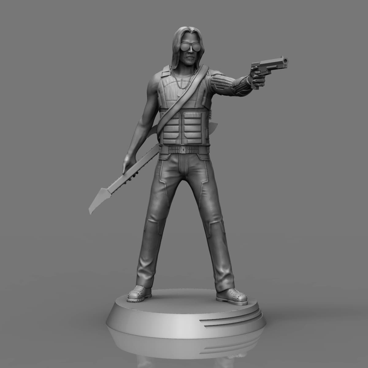 Johnny Silverhand figure - Cyberpunk 3d model