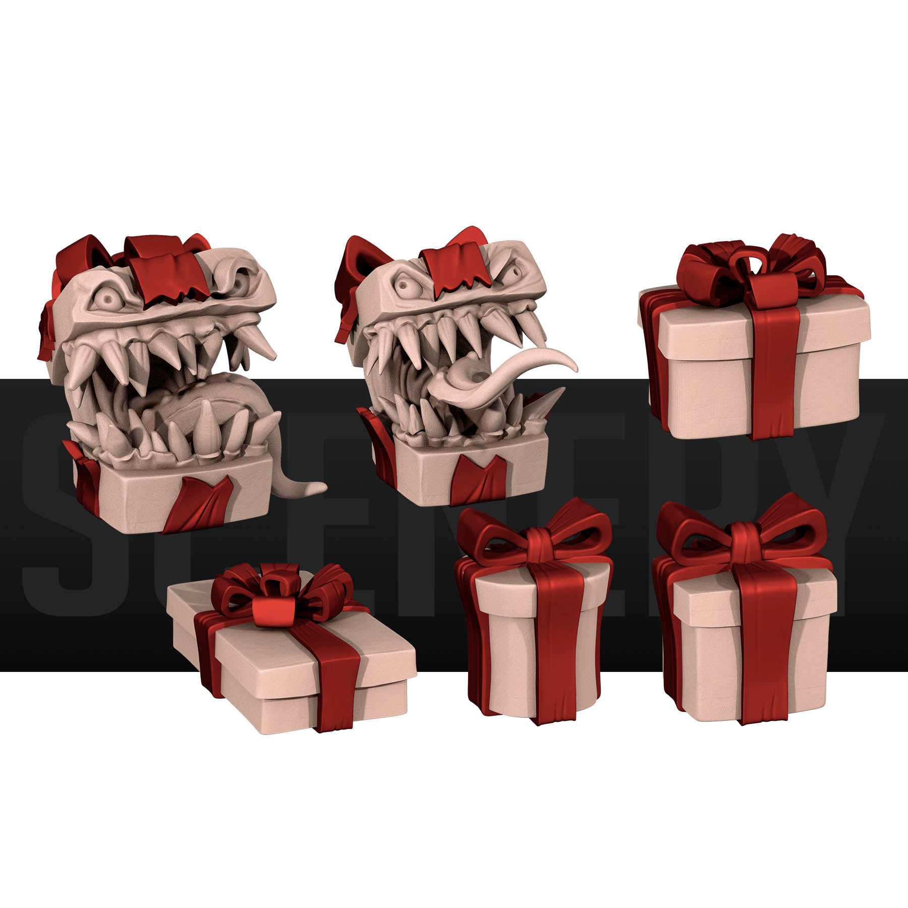 Christmas presents and mimics 3d model