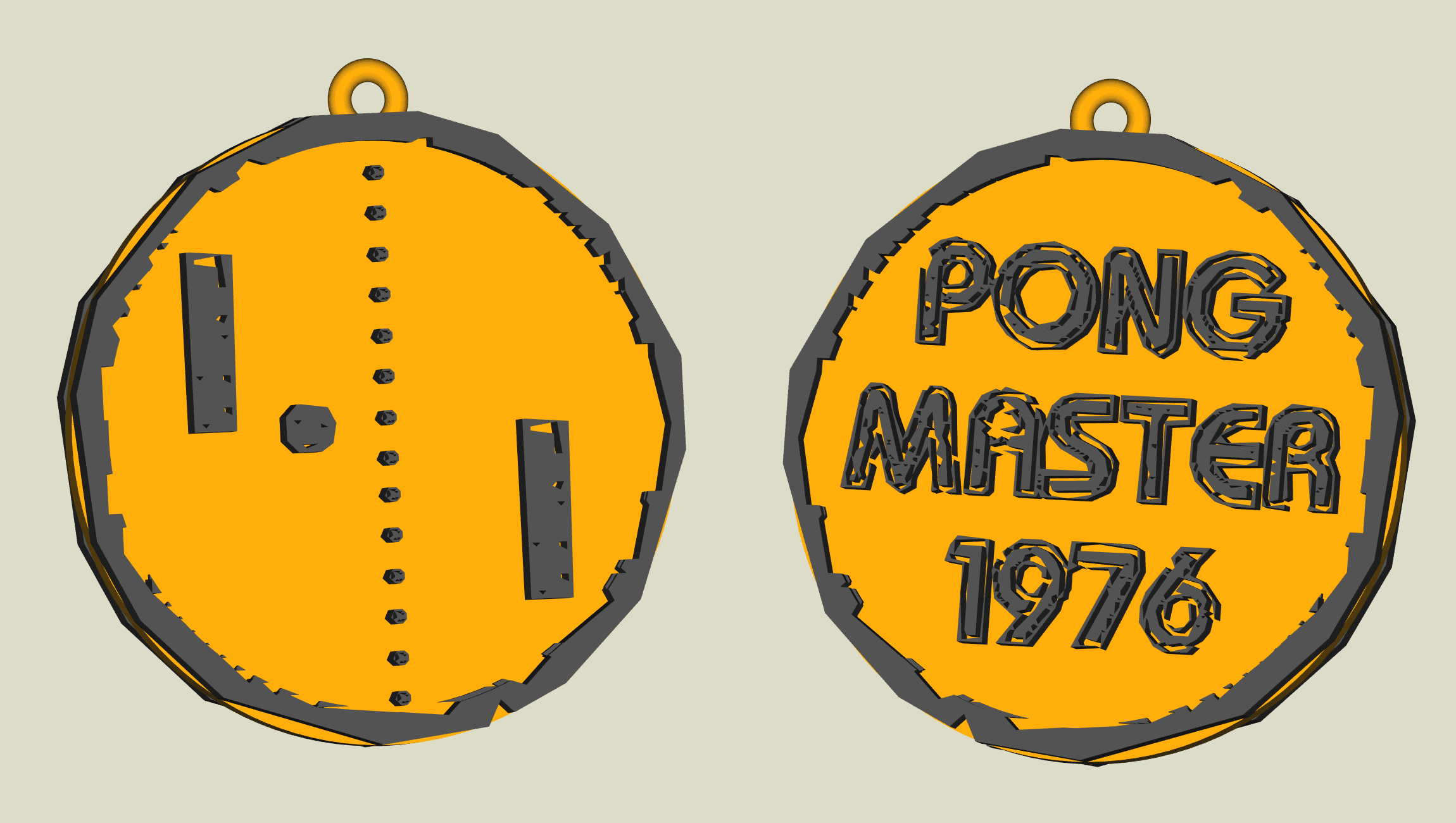 Pong Atari key chain, earring, dogtag, jewlery 3d model