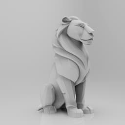 Mystical Lion minimalist sculpture 3d model