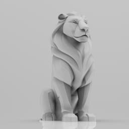Mystical Lion minimalist sculpture 3d model