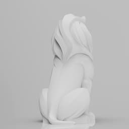 Mystical Lion minimalist sculpture 3d model