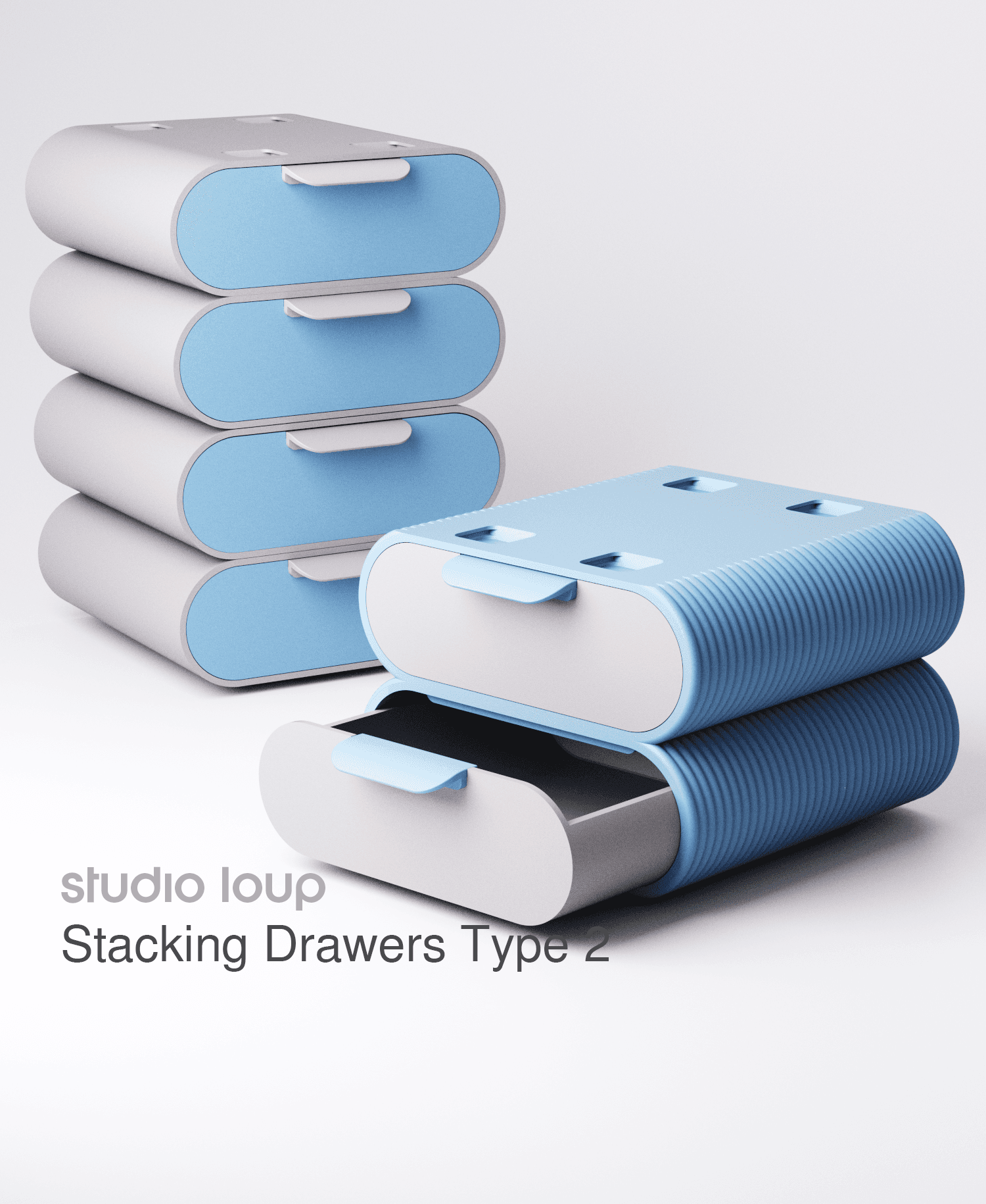 Stacking Drawers Type 2 3d model