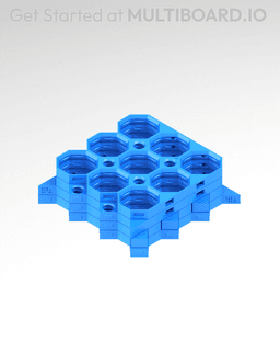 3x3 MU - All Corners Grid Interfitted - MultiBoard Octagon Plate - 4x Ironing Stack 3d model