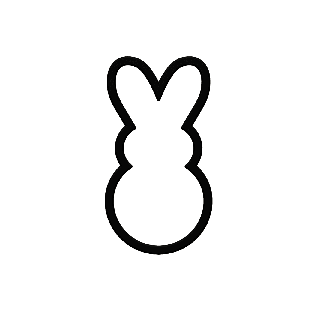 Easter Bunny Peep Cookie Cutter STL File - 4 inches 3d model