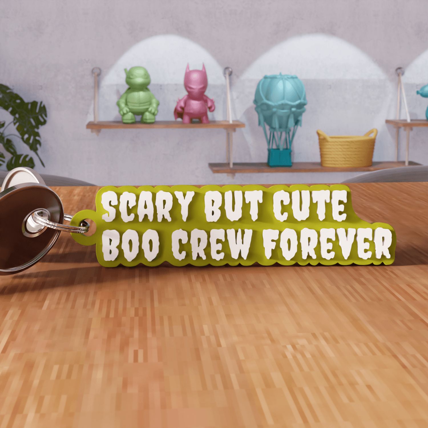 Halloween Scary But Cute Boo Crew Keychain 3d model