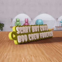 Halloween Scary But Cute Boo Crew Keychain 3d model