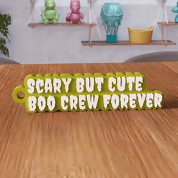 Halloween Scary But Cute Boo Crew Keychain 3d model