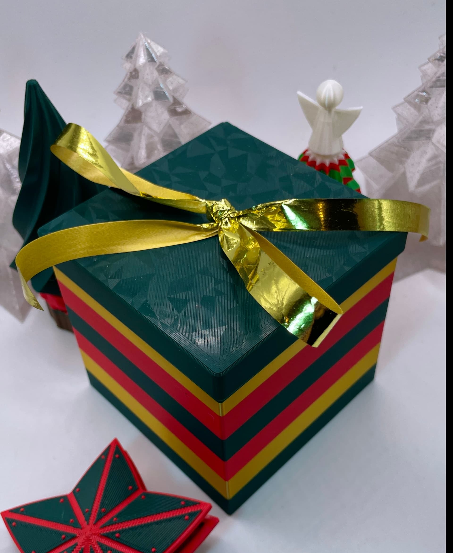 Ribbon Gift Box C Lite with ribbon loop and slot | Fits cash and various gifts | Christmas gift box 3d model