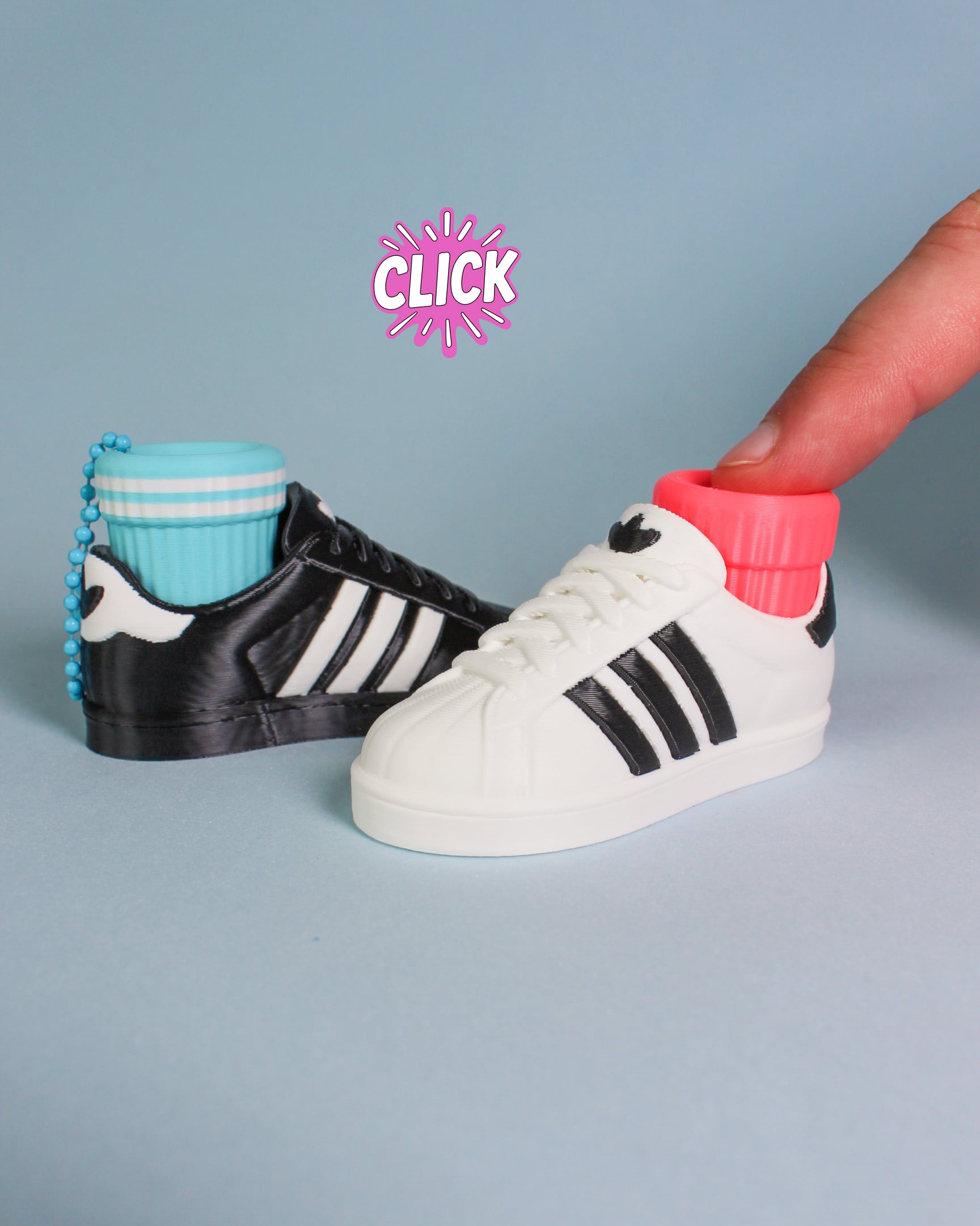 Superstar Inspired Sneaker Fidget Clicker Keychain 3D Print 3MF 3d model