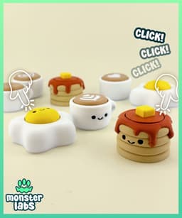 Breakfast Fidget Clicker Keychain Bundle 3d model