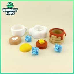Breakfast Fidget Clicker Keychain Bundle 3d model