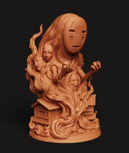 Spirit Mask Diorama STL | Anime Fantasy 3D Print | Decor 3d model
