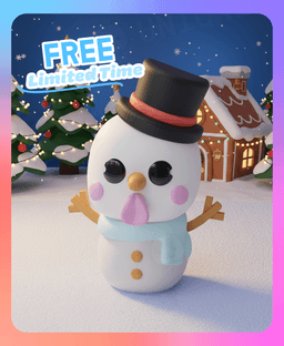 Flexi Snowman Keychain A (Single Color) 3d model