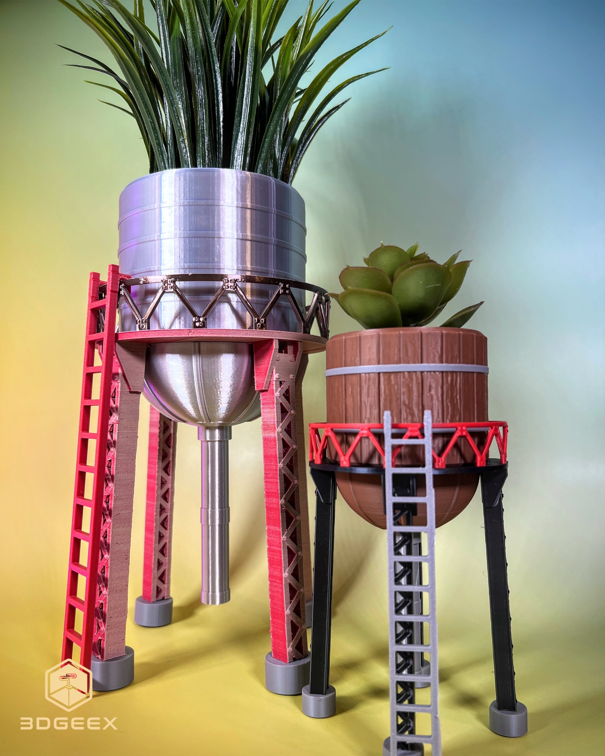Water Tower Planter 3d model