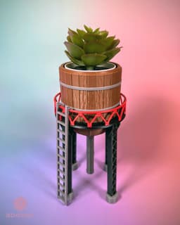 Water Tower Planter 3d model